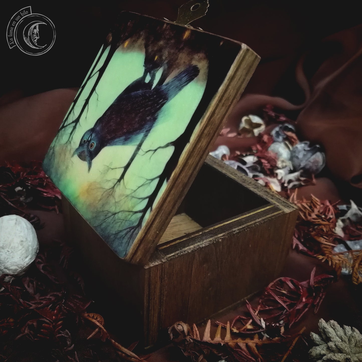 Small Wooden Box - Mystic Owl -