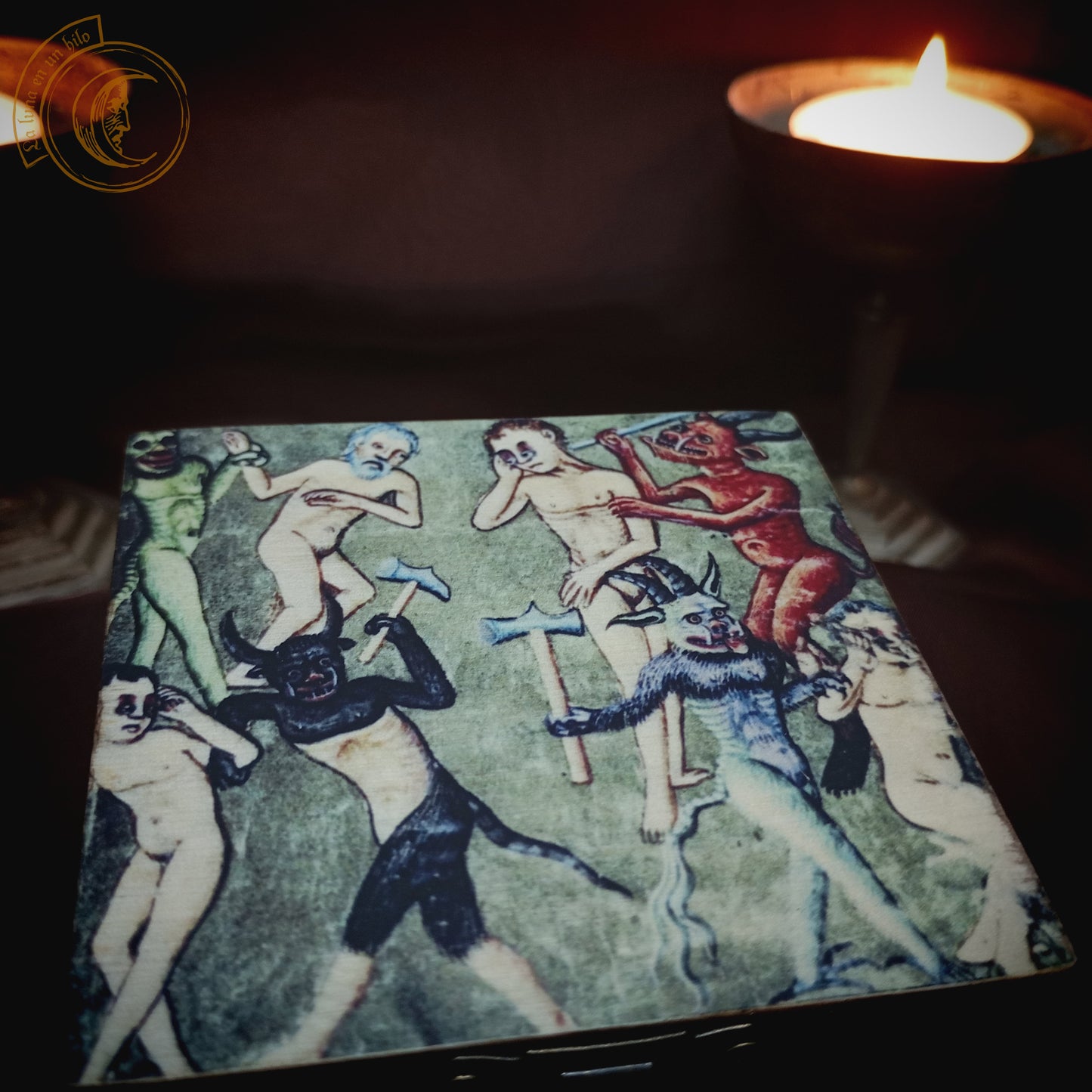 Small Wooden Box - Medieval Demons -