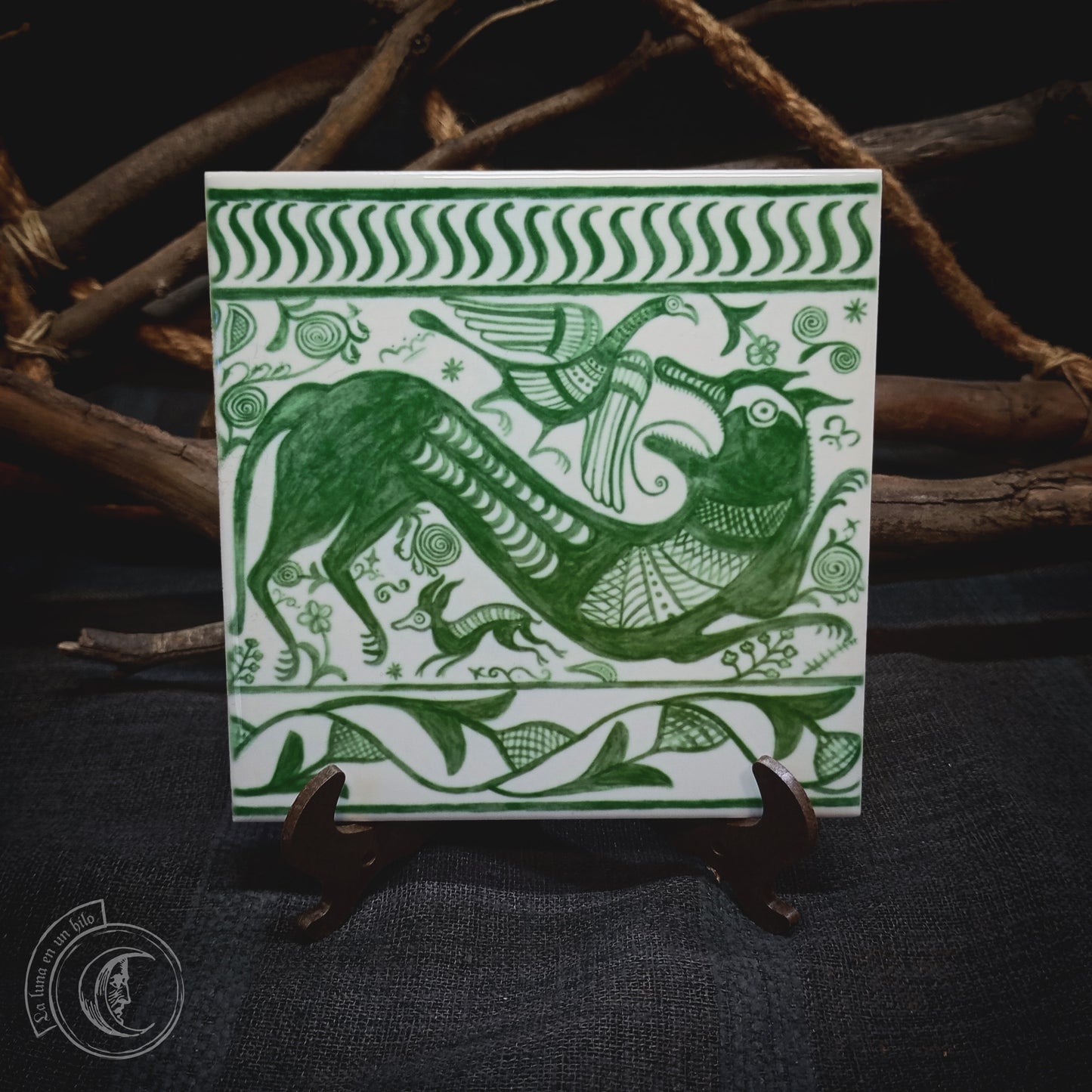 2x Peinture celtibère - Décor en carreaux de céramique