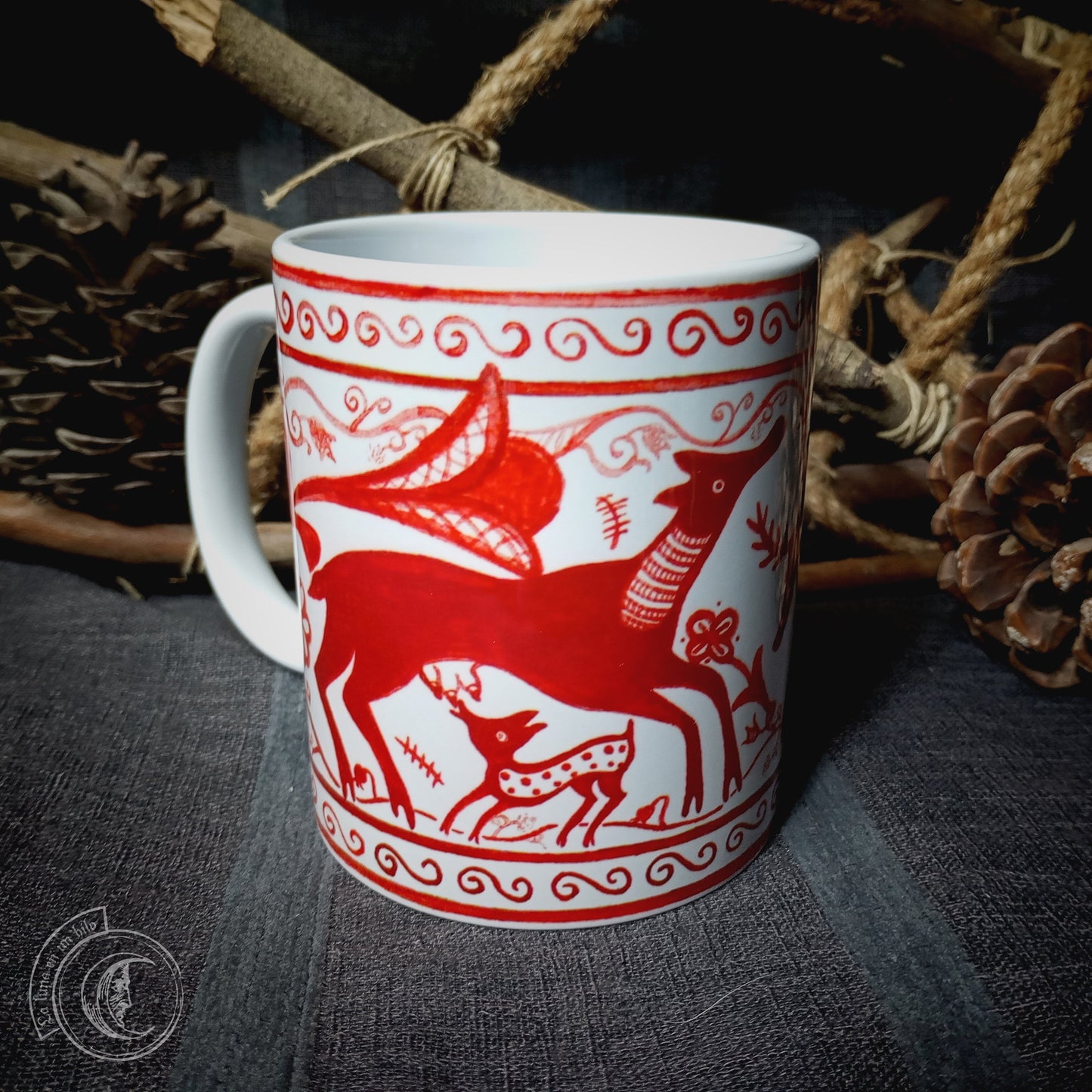 Ceramic mug 11 oz - Celtiberian Deer -