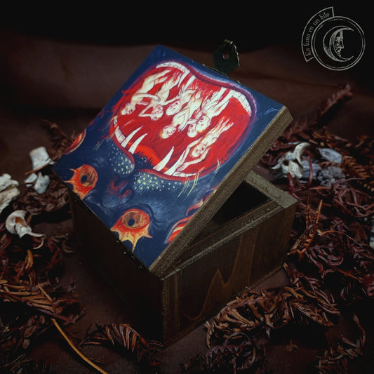 Kleine Holzkiste - Mund der Hölle -
