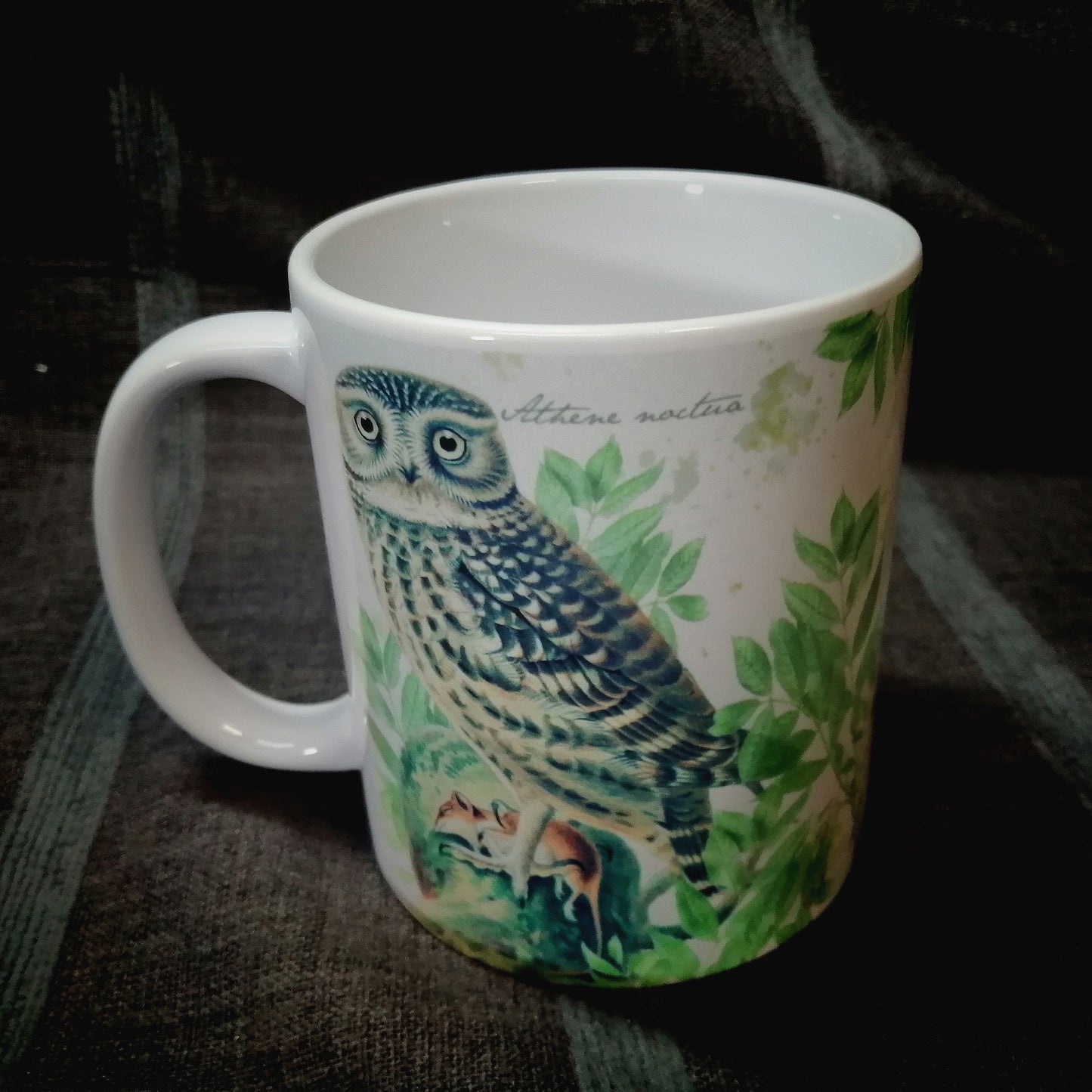 Vintage ceramic mug 11 oz - Nocturnal birds of prey -