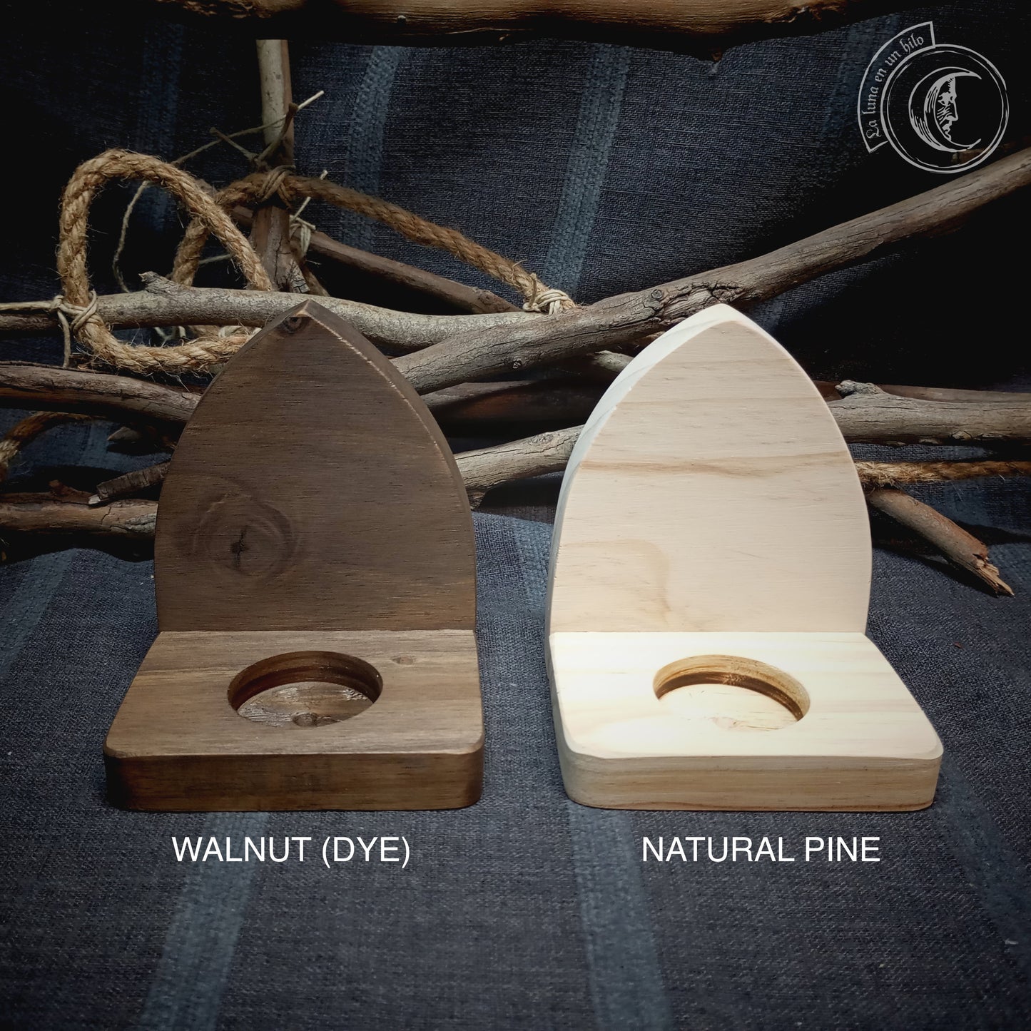 Wooden tealight holder - Candle holder -