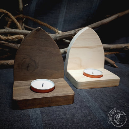 Wooden tealight holder - Candle holder -