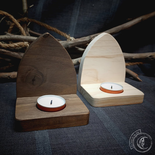 Wooden tealight holder - Candle holder -