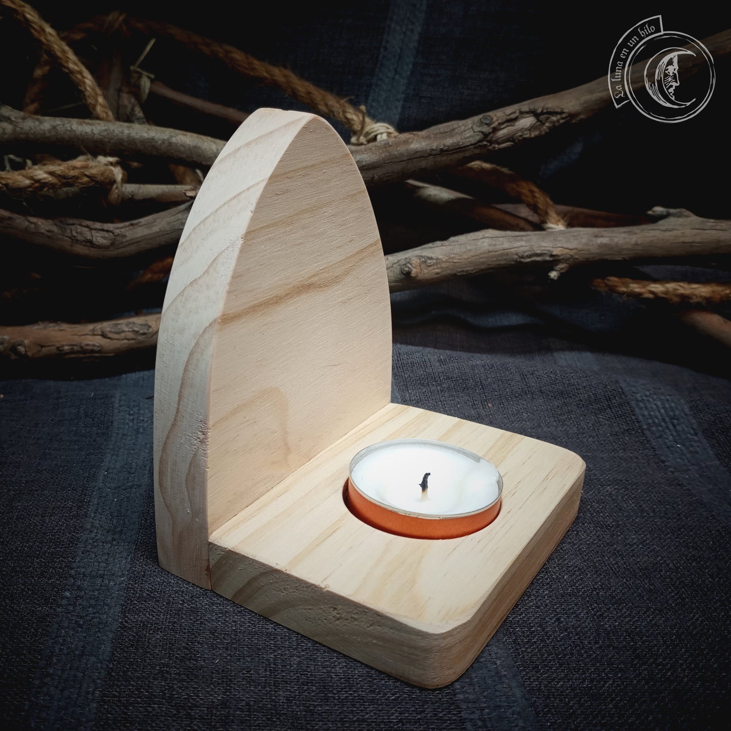 Wooden tealight holder - Candle holder -