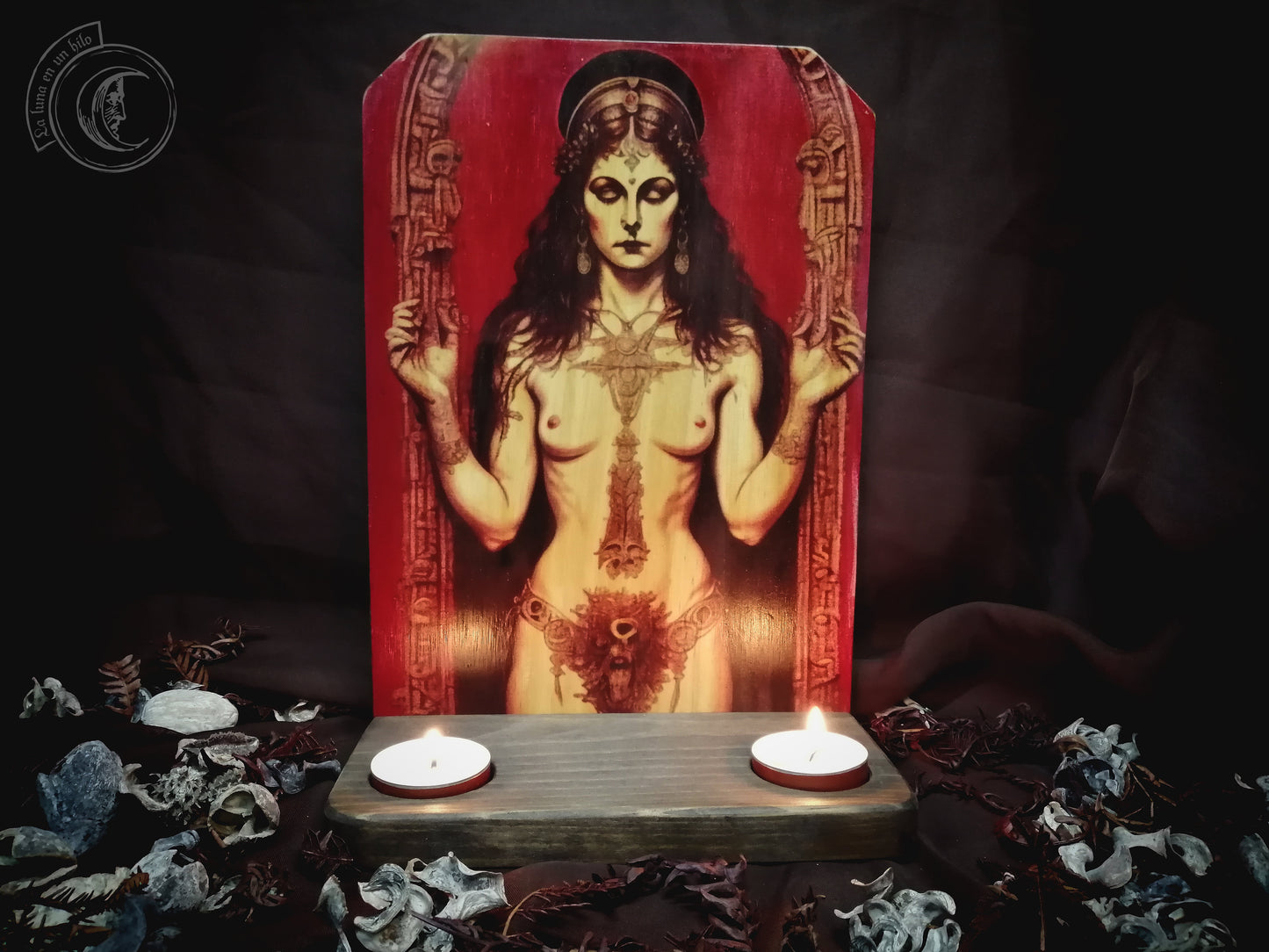 Ritual Altar, Candle holder, Lilith, Ishtar, Inanna,