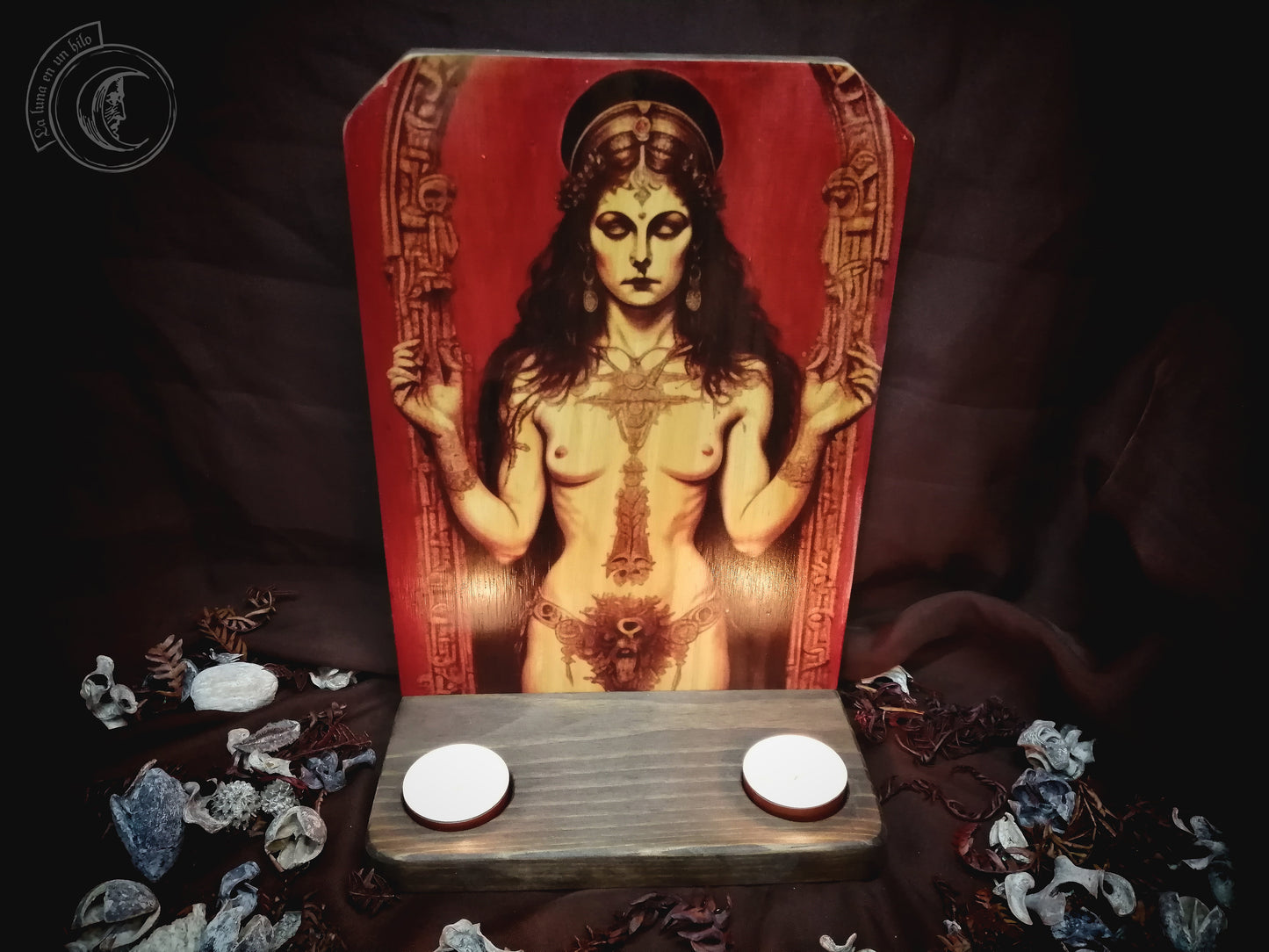 Ritual Altar, Candle holder, Lilith, Ishtar, Inanna,