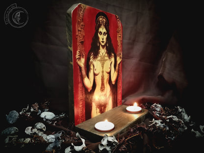 Ritual Altar, Candle holder, Lilith, Ishtar, Inanna,