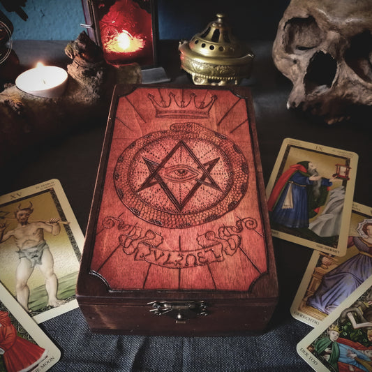 Tarot jewelry box - Thelema Ouroboros -