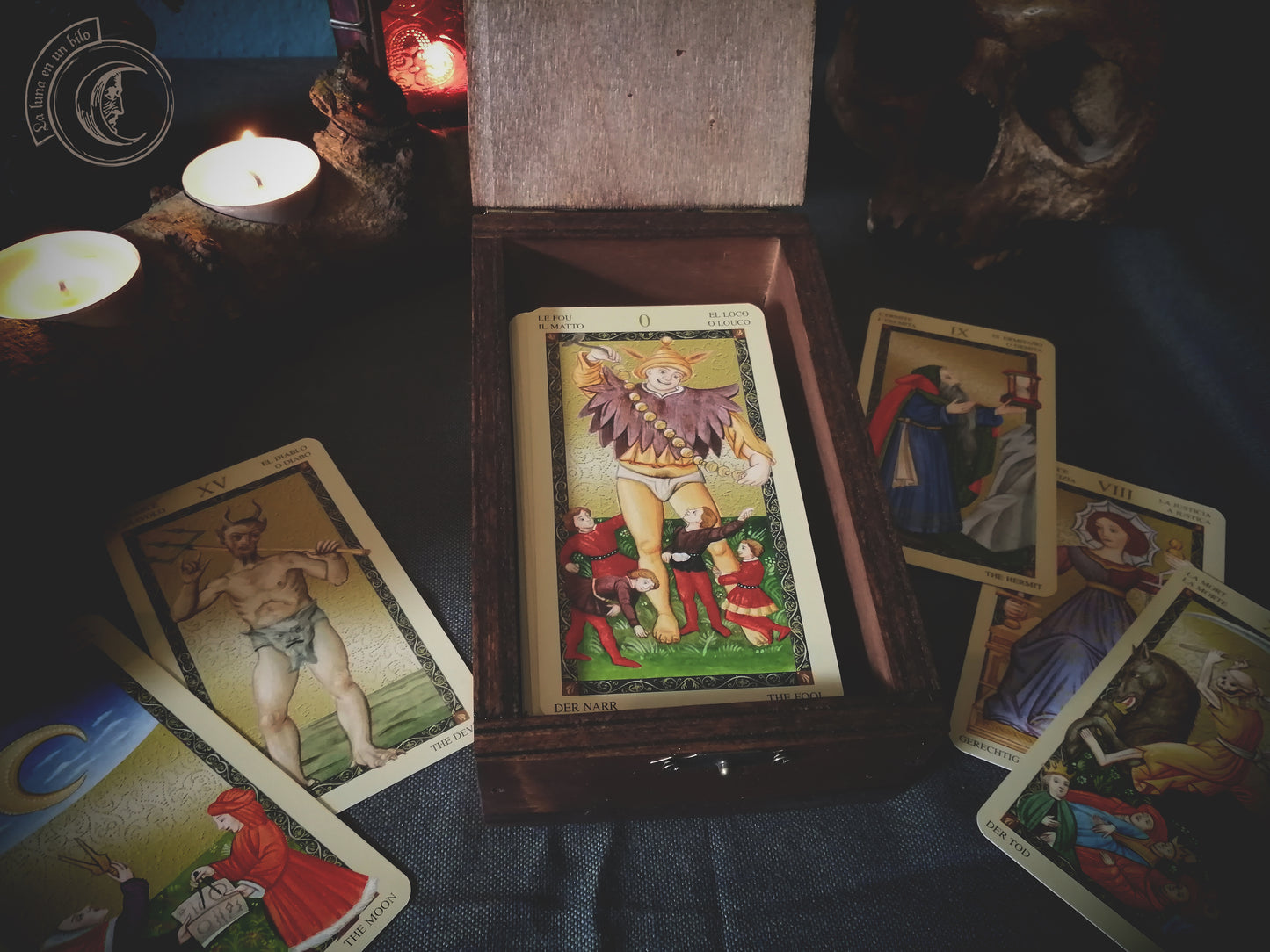 Tarot jewelry box - Thelema Ouroboros -