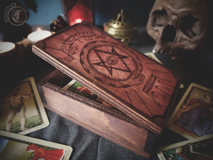 Tarot jewelry box - Thelema Ouroboros -