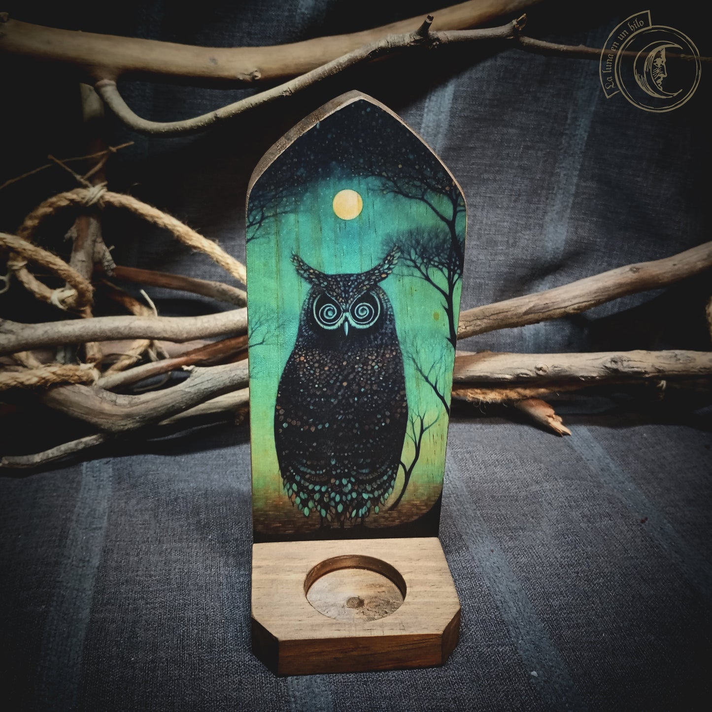 Mystic Owl - Wall Candle Holder -