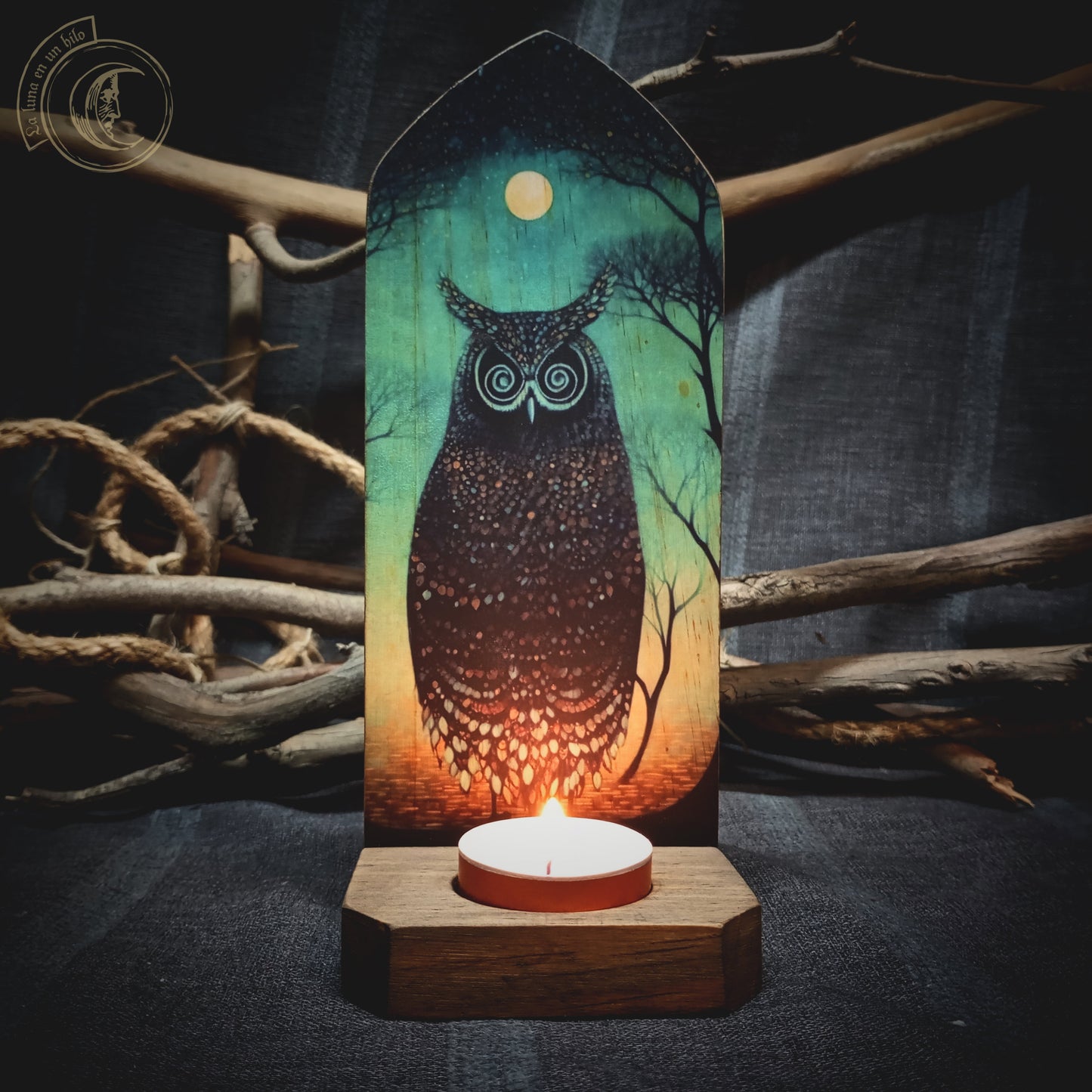 Mystic Owl - Wall Candle Holder -