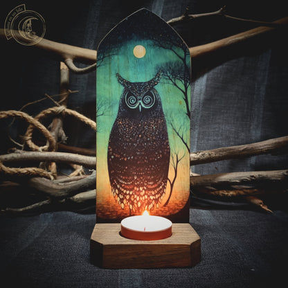 Mystic Owl - Wall Candle Holder -