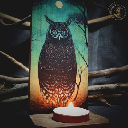 Mystic Owl - Wall Candle Holder -