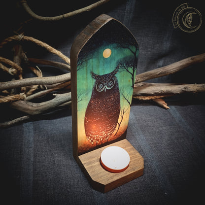 Mystic Owl - Wall Candle Holder -