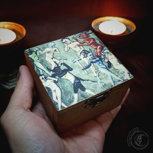 Small Wooden Box - Medieval Demons -