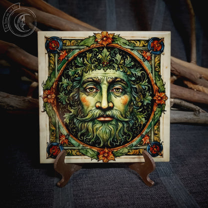 Green Man - Ceramic Tile Decor -