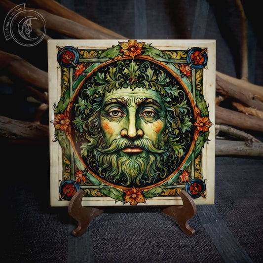 Green Man - Ceramic Tile Decor -
