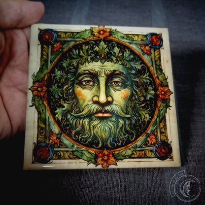 Green Man - Ceramic Tile Decor -