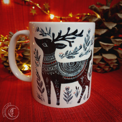 Ceramic mug 11 oz - Christmas Yule Deer -