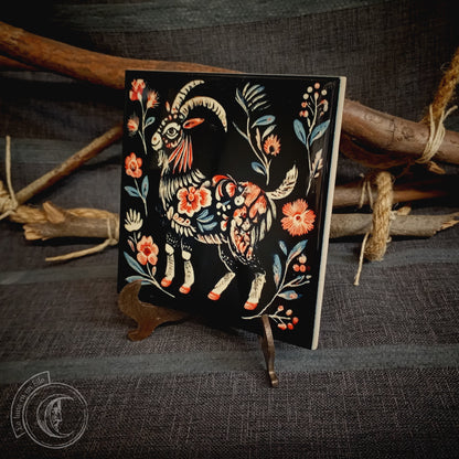 Cabra Arte folk - Azulejo cerámico decorativo