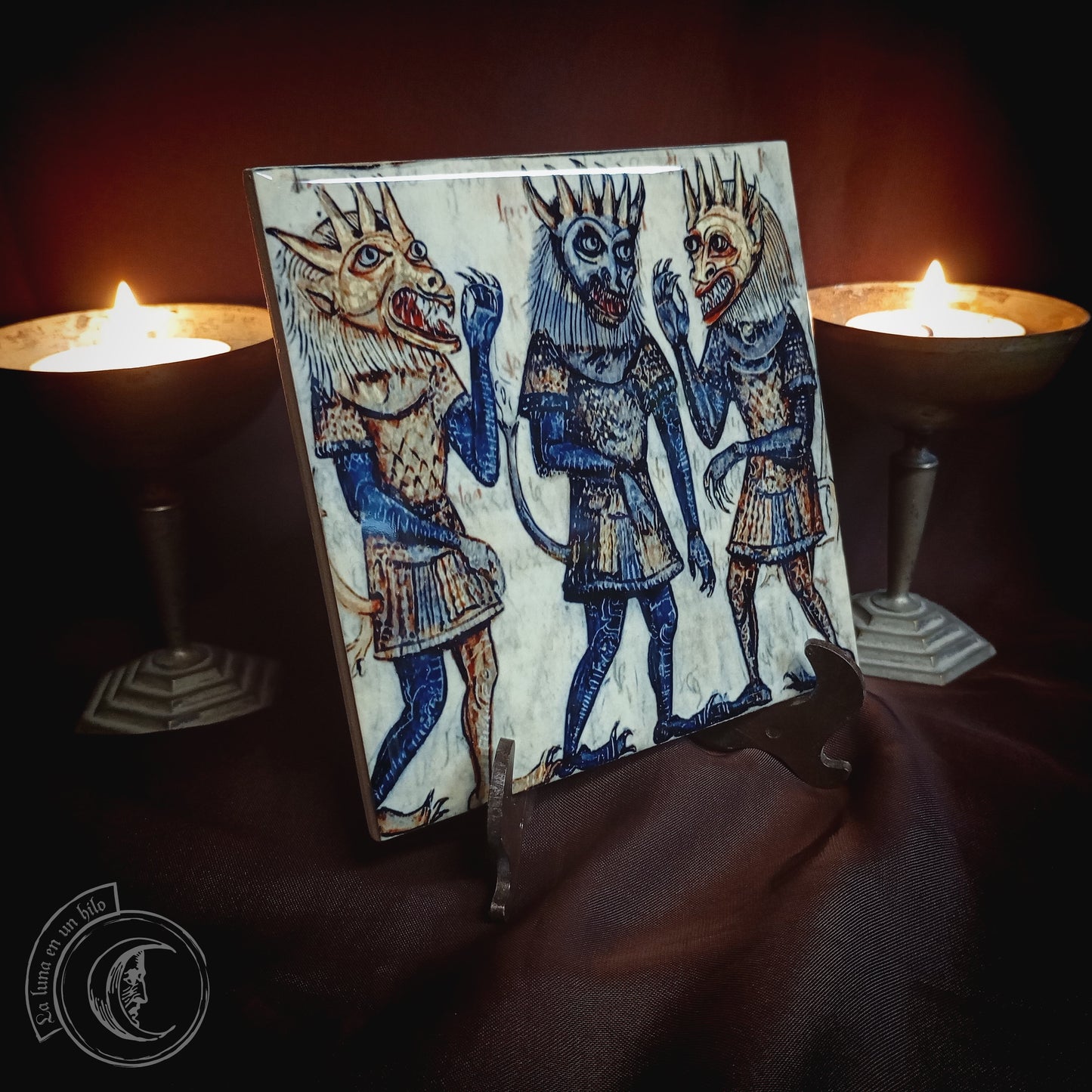 Démons médiévaux VIII - Décor en carreaux de céramique -
