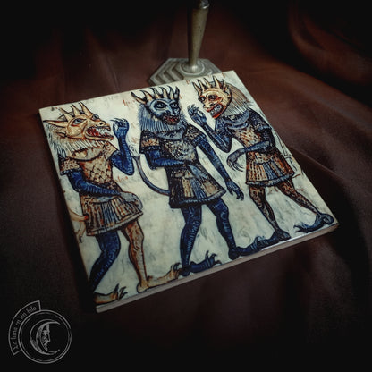 Démons médiévaux VIII - Décor en carreaux de céramique -