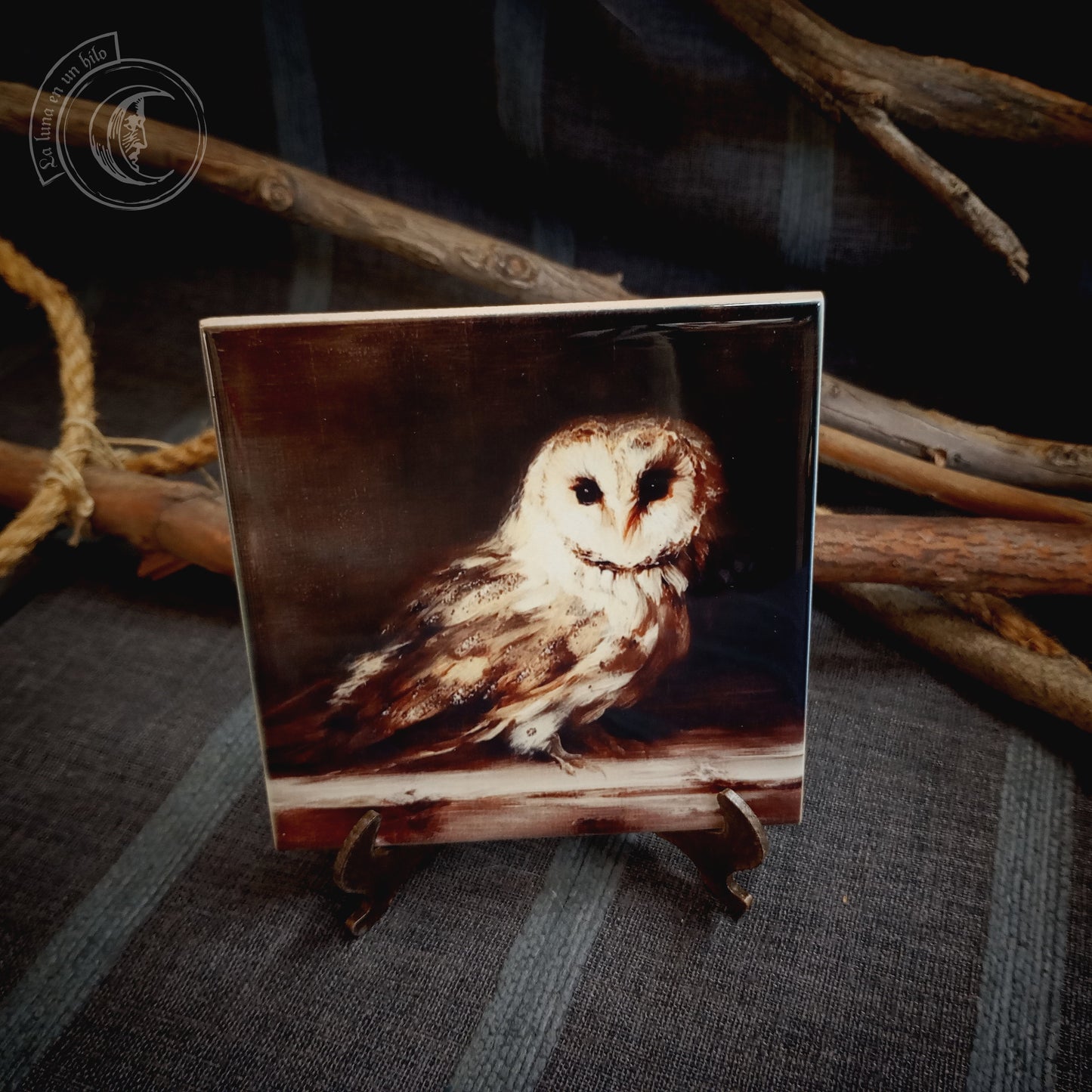2x Set of Owls - Ceramic Tile Decor