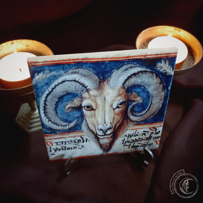 Manuscrit enluminé de Baphomet - Décoration en carreaux de céramique -