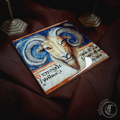 Manuscrit enluminé de Baphomet - Décoration en carreaux de céramique -