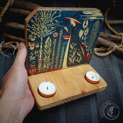 Portavelas, altar - Bruja - ilustración esotérica