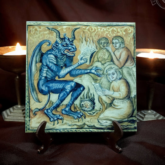 Demonios Medievales IX - Azulejo cerámico decorativo