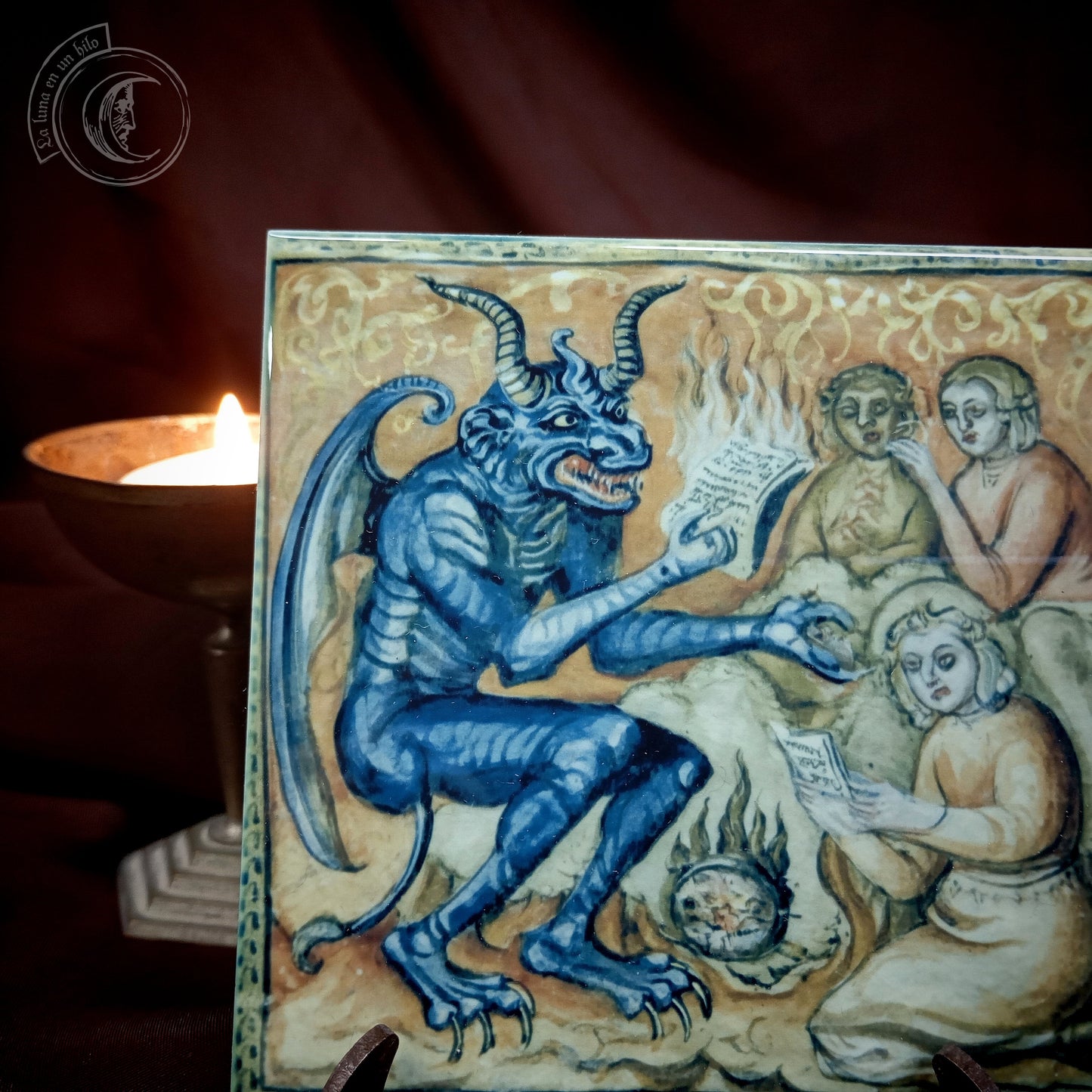 Demonios Medievales IX - Azulejo cerámico decorativo