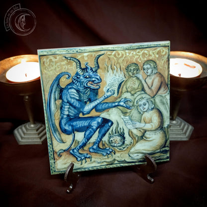 Demonios Medievales IX - Azulejo cerámico decorativo
