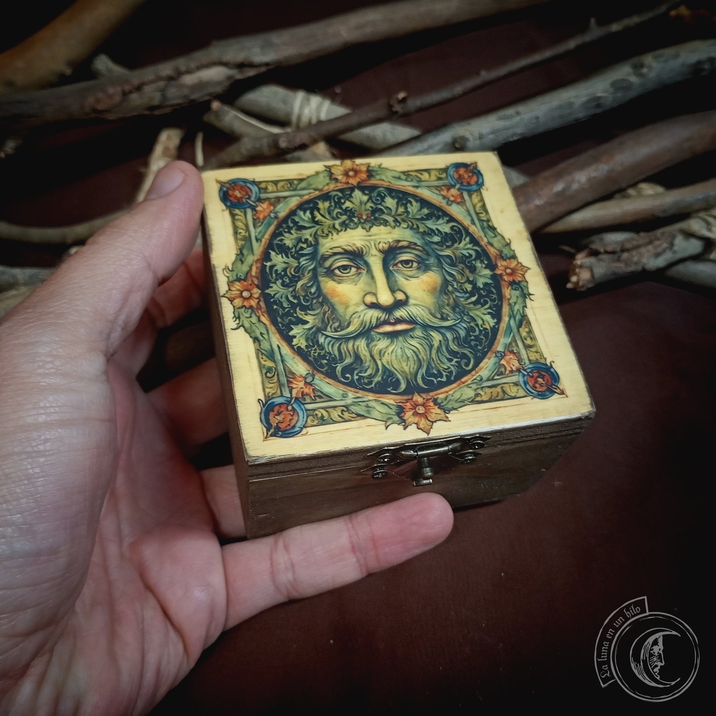 Cajita de madera - Hombre Verde - Green Man