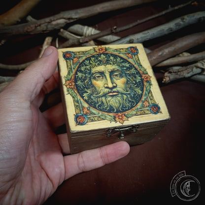 Cajita de madera - Hombre Verde - Green Man