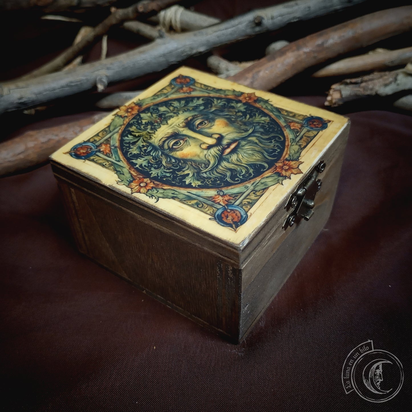 Cajita de madera - Hombre Verde - Green Man