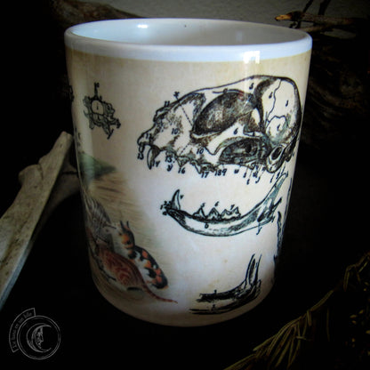 Vintage ceramic mug 11 oz - Cat Anatomy -