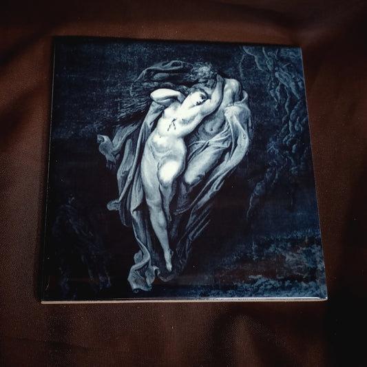 Paolo and Francesca (Gustave Dore), Divine Comedy - Ceramic Tile Decor -