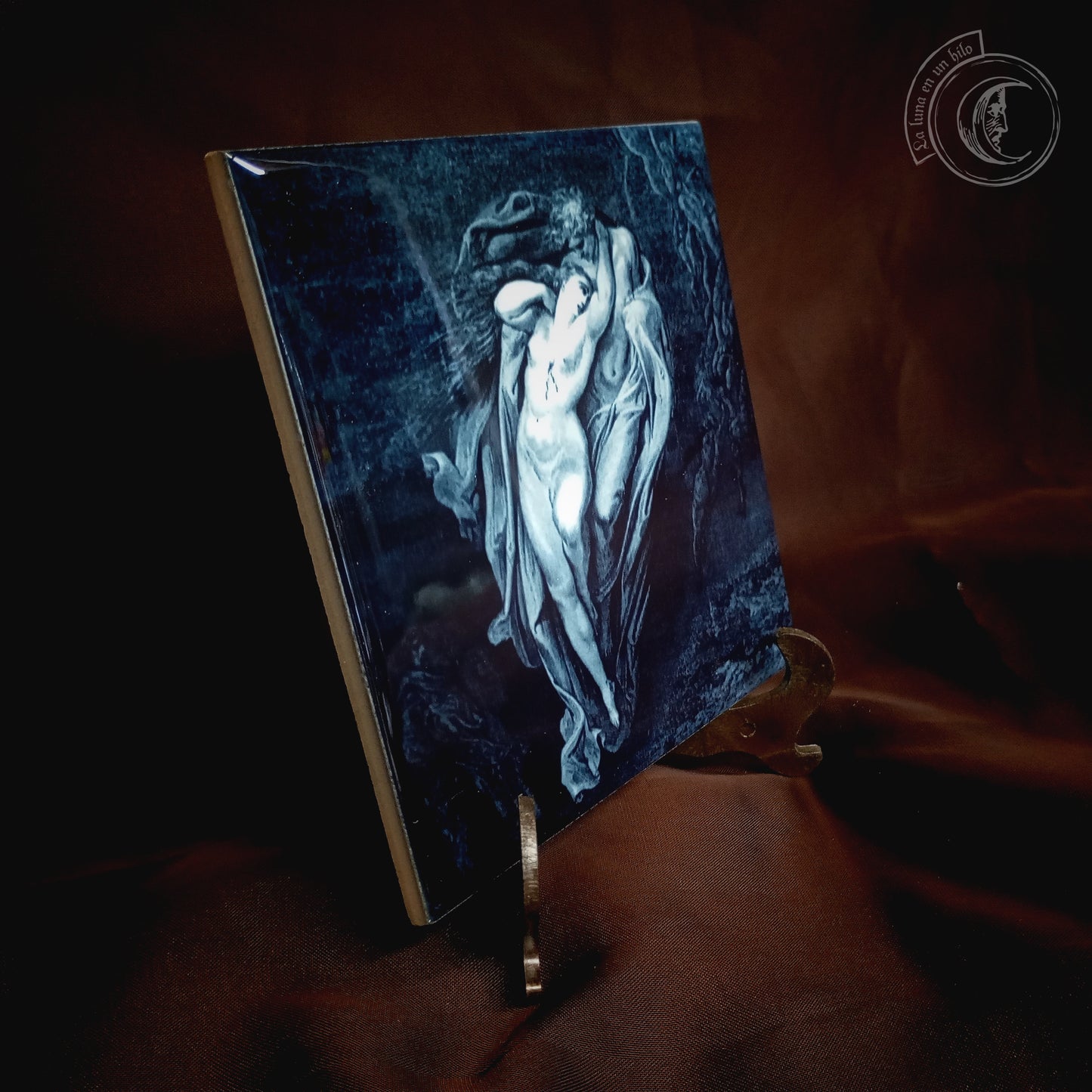Paolo and Francesca (Gustave Dore), Divine Comedy - Ceramic Tile Decor -