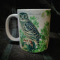 Vintage ceramic mug 11 oz - Nocturnal birds of prey -