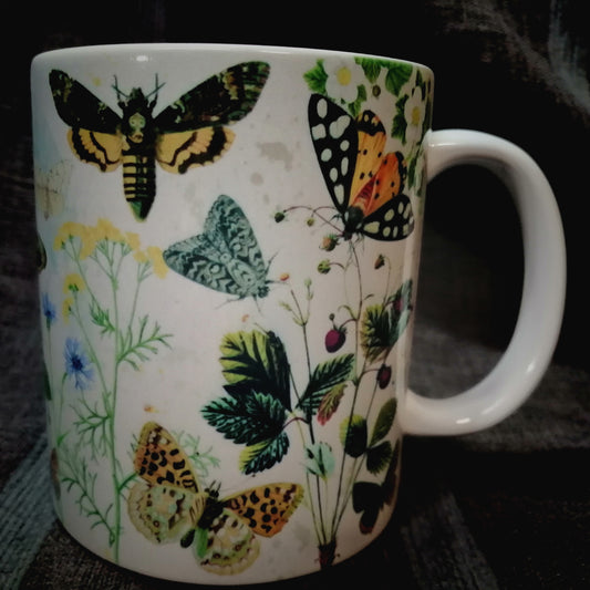 Vintage ceramic mug 11 oz - Lepidoptera -