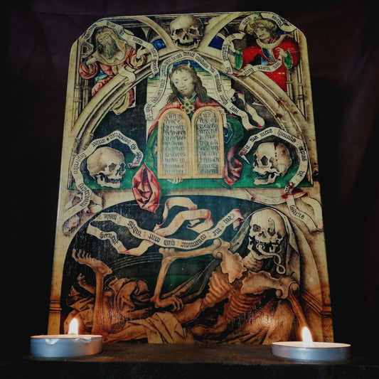 Ritual Altar Candle holder -  Allegory of the Transience of Life - Master I. A. M. of Zwolle (XV)