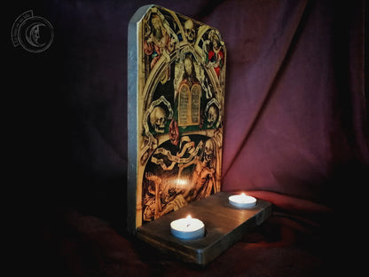 Ritual Altar Candle holder -  Allegory of the Transience of Life - Master I. A. M. of Zwolle (XV)