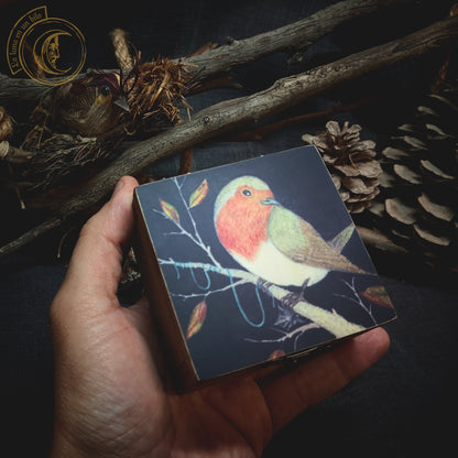 Small Wooden Box - Robin -