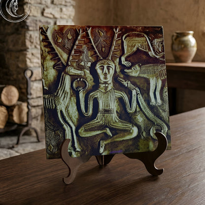 Cernunnos - Piastrella decorativa in ceramica -