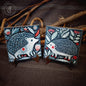 2x Scandinavian Folk Art Hedgehog Ceramic Tiles