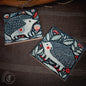 2x Scandinavian Folk Art Hedgehog Ceramic Tiles